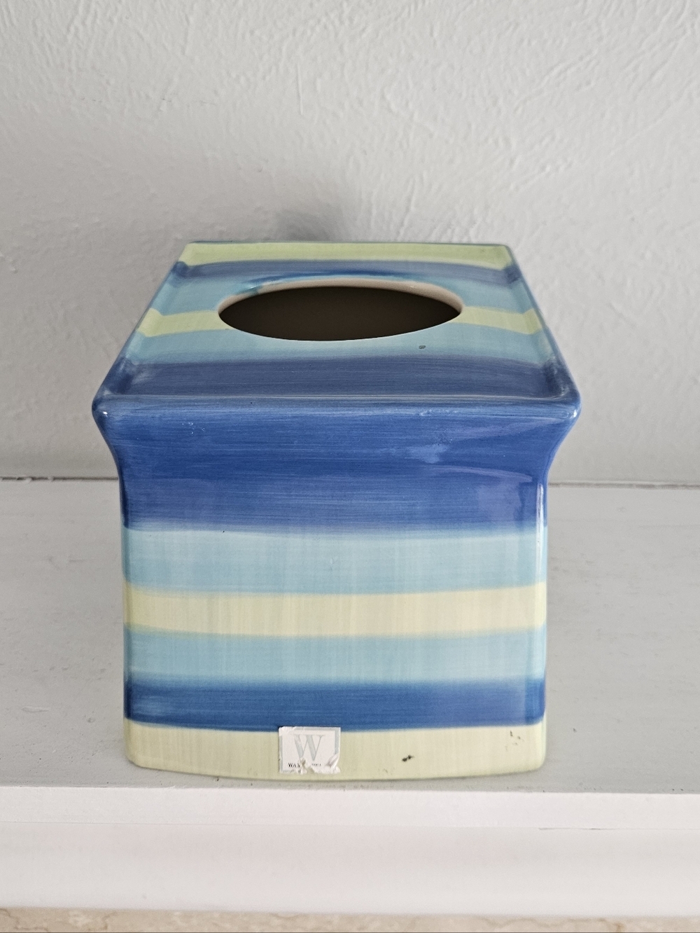 Vintage Springs Global Hand Painted Glazed Ceramic Decorative Tissue Box Cover - Picture 9 of 12